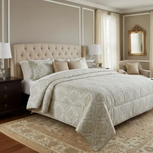 Trapunta Matrimoniale Perla Jacquard 270x270 cm | 350 gr Made in Italy