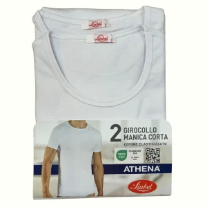 Liabel Athena - Set 2 Pezzi Maglia Uomo Extrafine Girocollo Mezza Manica Cotone Elasticizzato  Art. Jm04