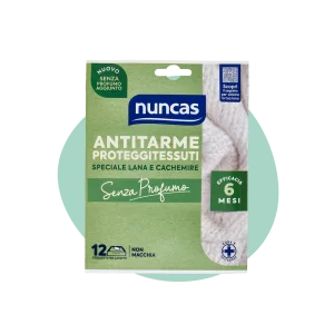 NUNCAS ANTITARME PROTEGGITESSUTI FOGLIETTI SENZA PROFUMO - 12 PEZZI