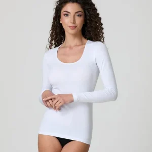 Maglia Donna Jadea Sottogiacca Manica Lunga Scollo Ampio Cotone 4056