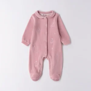 Tutina ciniglia rosa con ricami cupcake