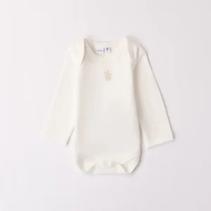 Body cotone neonato/a panna manica lunga