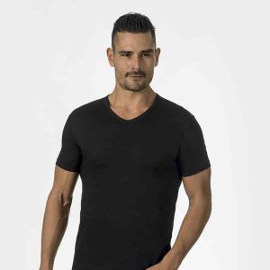 T-Shirt Uomo Marlene Mezza Manica Scollo V Senza Cuciture 100% Cotone 30513