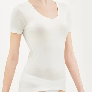 Maglia Donna Ragno Manica Corta Lana e Seta 85% Lana 15% Seta 74027