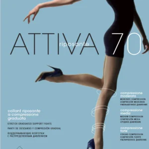 5 Paia Collant Donna Omsa Attiva Compressione Graduata 70 Den Riposante