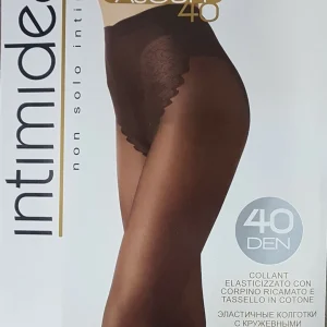 6 Collant Donna Intimidea 40 Denari Elasticizzato Corpino Pizzo