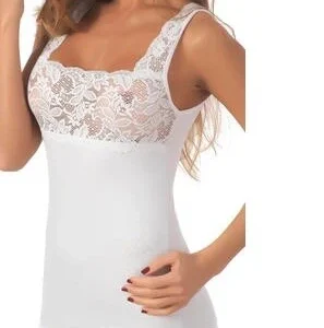 Top Donna Marlene Spalla Larga Viscosa con Balza Pizzo 52894