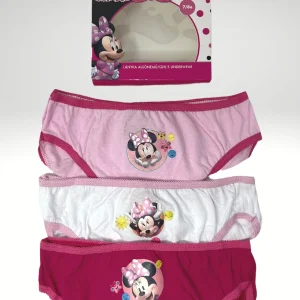 Cartoon Minnie Confezione Da 3 Slip Bimba 100% Cotone Stampe/colori Assortiti