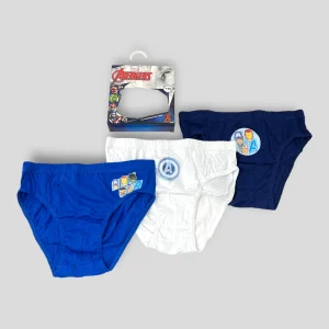 Cartoon Avengers Confezione Da 3 Slip Bimbo 100% Cotone Stampe/colori Assortiti Art. 1513-aven