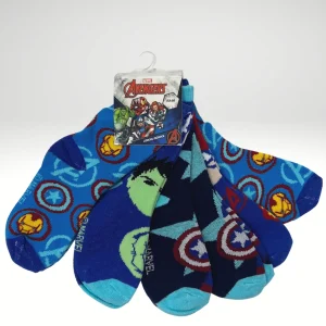 Cartoon Avengers - Confezione Da 6 Calzini Corti Bimbo 100% Cotone Stampe/colori Assortiti Art. Ave 0029