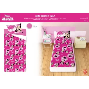 Disney - Completo Letto Singolo Disney Stampa Minnie 100% Cotone Art.min1267