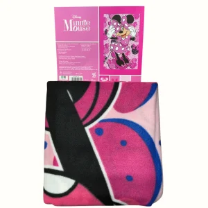 Disney - Plaid Bimba In Caldo Pile 100x150 Stampa "minnie-mouse"  Art. Min1427