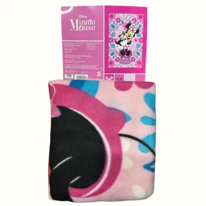 Disney - Plaid Bimba In Caldo Pile 100x150 Stampa "minnie-mouse"  Art. Min1430