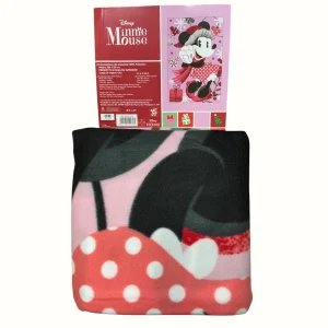 Disney - Plaid Bimba In Caldo Pile 100x150 Stampa "minnie"  Art. Min1438