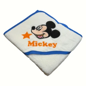 Disney - Accappatoio Triangolo Spugna In Puro Cotone Ricamato "mickey-mouse"  Art. Mic1632