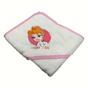 Disney - Accappatoio Triangolo Spugna In Puro Cotone Ricamato "principesse"  Art. Pri1633