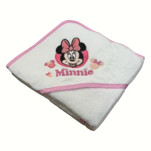 Disney - Accappatoio Triangolo Spugna In Puro Cotone Ricamato "minnie-mouse"  Art. Min1634