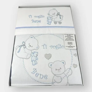 Coordinato 4 Pezzi Copriletto In Piquet + Completo Lenzuola - Per Carrozzina Misure 90x120 Art. 6022ca