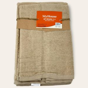 My House Set -1 Ospite +1 Asciugamano- Spugna Tinta Unita In Puro Cotone  Art. Twist