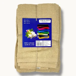 Amalfeo Tris Spugna (telo Bagno+asciugamano+ospite) In Spugna Di Cotone Tinta Unita Art. Myh Sofy