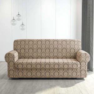 Irge - Copridivano Fantasia Persia Misure 2 Posti 3 Posti E 4 Posti Estensibile Da 110 Cm A 300 Cm Disegno Tinta Su Tinta