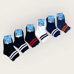 Nazareno Gabrielli 6 Paia Calza Corta Bimbo Rigato In Fresco Cotone  Art. H808