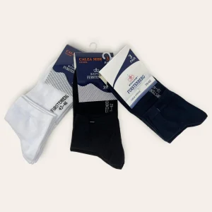 Egon Furstenberg - Confezione 3 Paia Fantasmini - Mini Calza Uomo E Donna Cotone Assortiti  Art. Efd340