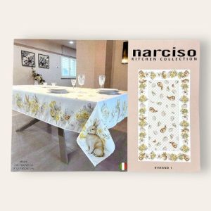 Narciso Home - Servizio Tavola Con Tovaglioli X6 Stampa Pasquale Assortite Mis. 140x180  Art. Serv441
