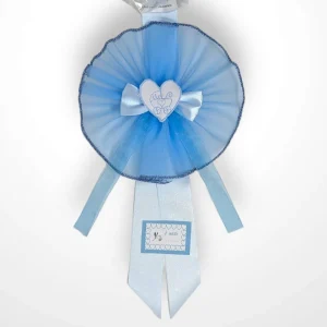 Micocca - Coccarda Fuoriporta Con Tulle Disponibile In Colorazione Celeste E Rosa