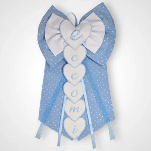 Micocca - Coccarda A Forma Di Fiocco Con Ricamo Eccomi