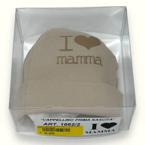 Teneri Bebè - Cappello Baby In Puro Cotone Con Stampa  I Love Mamma  Art. 1662-2