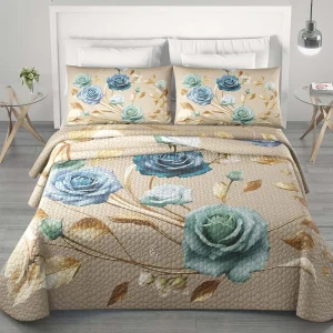 Irge Home - Copriletto Trapuntato Matrimoniale Stampa Digitale Colori Assortiti  Art. Romantica