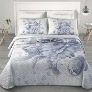 Irge Home - Copriletto Trapuntato Matrimoniale Stampa Digitale Colori Assortiti  Art. Peonia