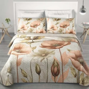 Irge Home - Copriletto Trapuntato Matrimoniale Stampa Digitale Colori Assortiti  Art. Maya