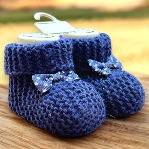 Nancy Baby - Scarpette Neonata-o In Misto Lana Con Applicazione  Art. 1786