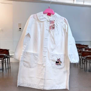 Minnie - Grembiule Scuola Elementare Bianco Con Ricamo  Art. Min0521