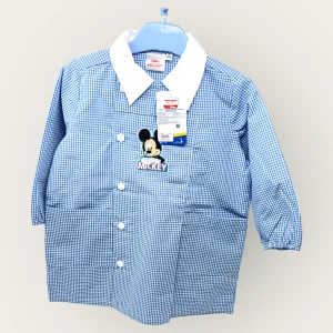 Mickey Disney Cartoon Grembiule Scuola Asilo Quadretti Con Ricamo  Art. Mic0493