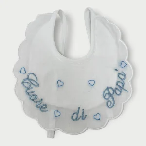 Irge 1 Pezzo Bavetta Batista  Puro Cotone Con Smerlo Ricamo Cuore Di Papa' Art. 1427