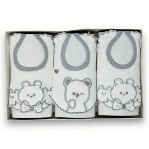 Irge - Set Regalo 3pezzi Bavette In Jacquard Ricamato Art. Ir1973-2