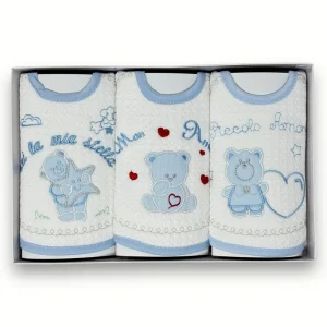 Nancy Baby - Set Regalo 3pezzi Bavette In Jacquard Ricamato  Art. 1888