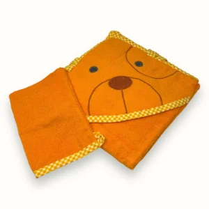 Nancy - Accappatoio Triangolo + Guantino Per Neonato Ricamato In Spugna100% Cot.  Art. 444