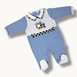 Les Jolies - Tutina Lunga Maschietto In Cotone 100% Con Ricamo E Applicazioni  Art. Lj318/8