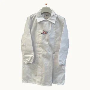 Giorgio Rey  Grembiule Scuola Bianco Asilo Mashietto Con Ricamo  Art. 25472b