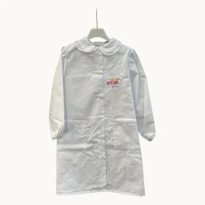 Giorgio Rey  Grembiule Scuola Bco-blu Elementare Femminuccia Con Ricamo E Applicazione In Pizzo Art. 25487b