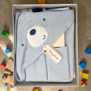 I Batuffolini Idea Regalo Set Accappatoio Triangolo Ricamato +3 Lavette In Puro Cotone Art. B509