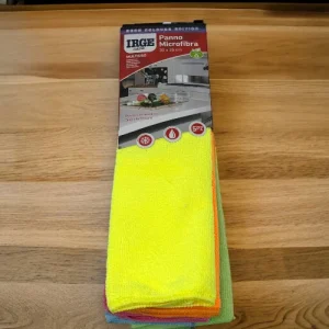 Irge Casa - Confezione 5 Pezzi Panno Multiuso In Microfibra Extra Pulente Colori Fluo Art. Pan3568a