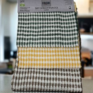 Irge Casa - Confezione 3 Strofinacci-cucina  In 100% Cotone Fantasia Mis. 50x70  Art. Str4279 Luna