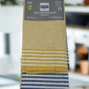 Irge Casa - Confezione 2 Strofinacci-cucina  In 100% Cotone Fantasia Mis. 48x70  Str6057a Arianna