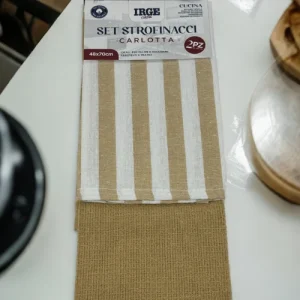 Irge Casa - Confezione 2 Strofinacci-cucina  In 100% Cotone Fantasia