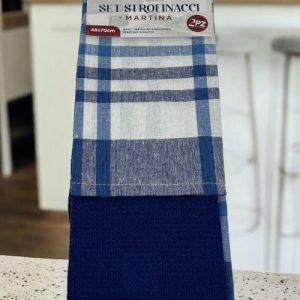 Irge Casa - Confezione 2 Strofinacci-cucina  In 100% Cotone Fantasia Mis. 48x70  Art. Str6220a Martina